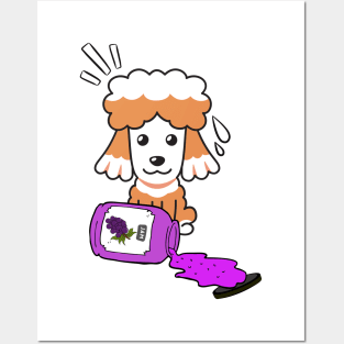 Naughty Poodle Spills a jar of grape jam! Posters and Art